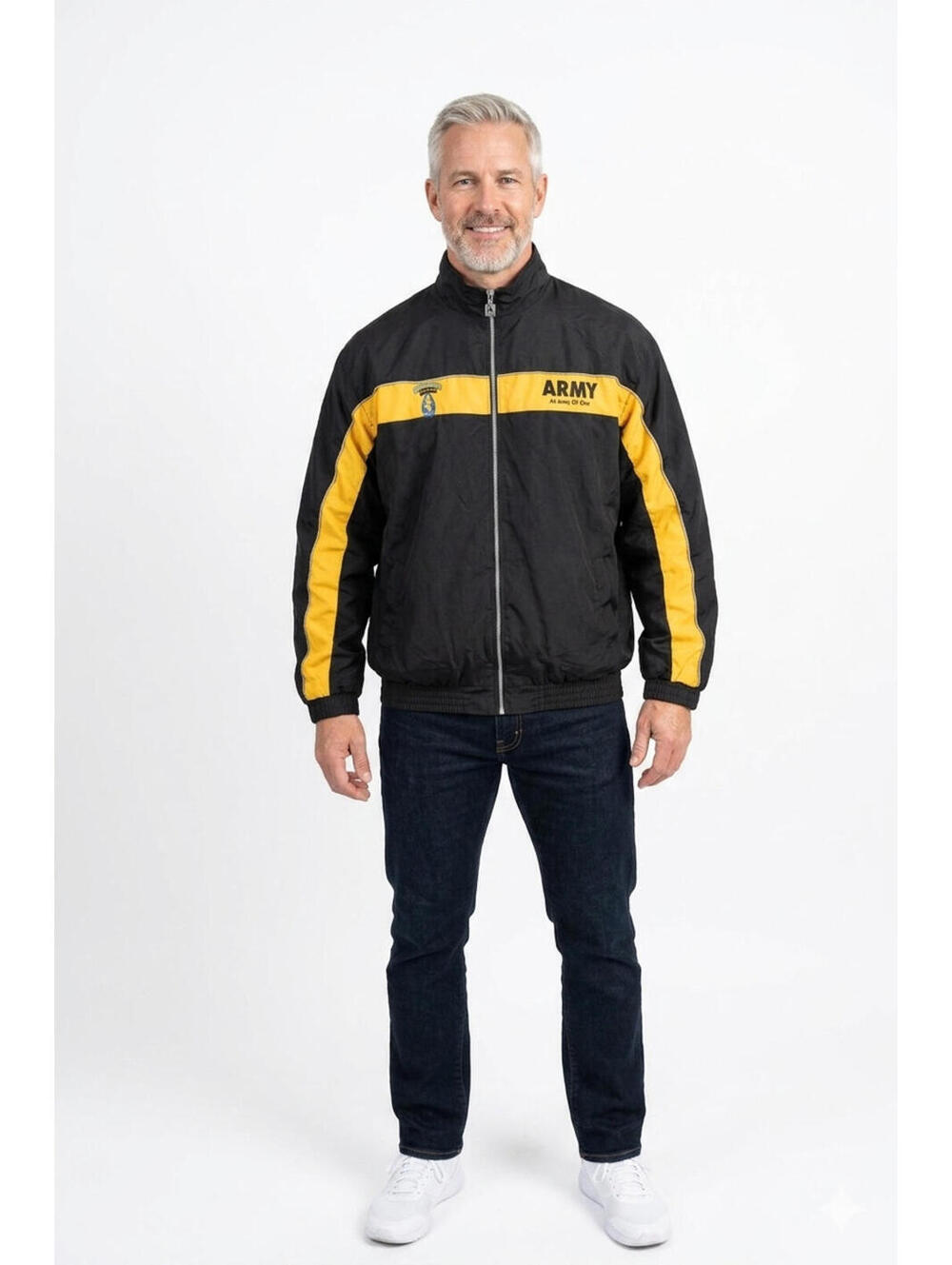 RothCo USPT Gear "An Army of One" Size LARGE Nylon Warm-Up Jacket Black/Yellow